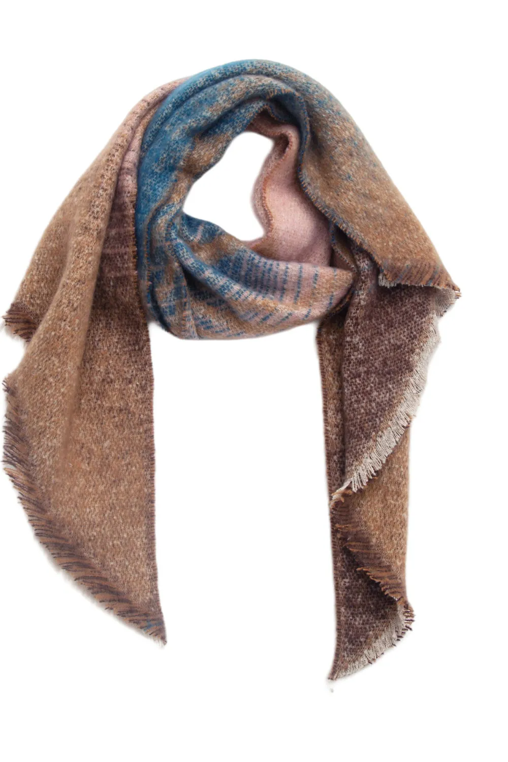 Edgy Raw Hem Scarf - Polyester Wrap for a Modern Look