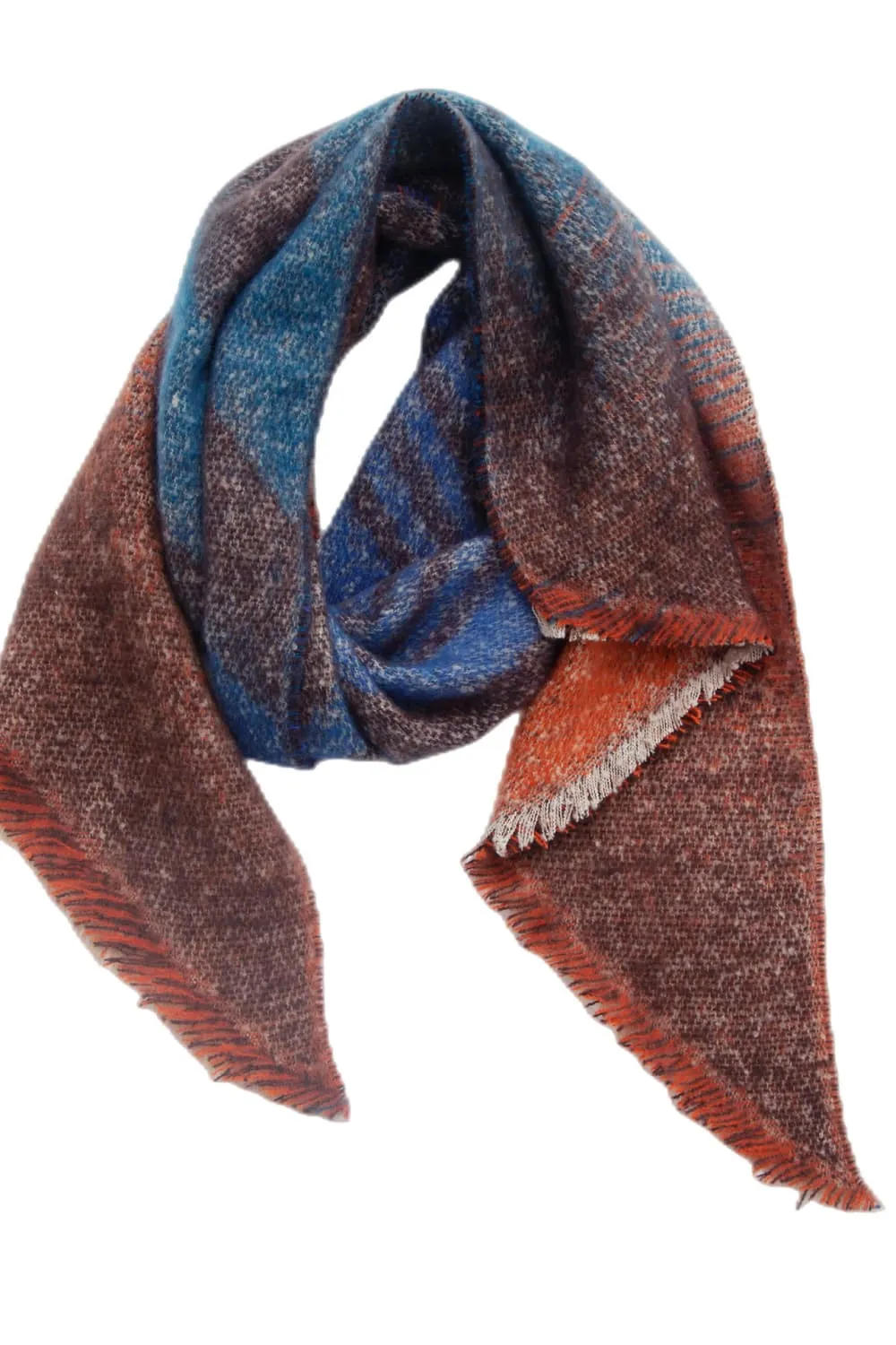 Edgy Raw Hem Scarf - Polyester Wrap for a Modern Look