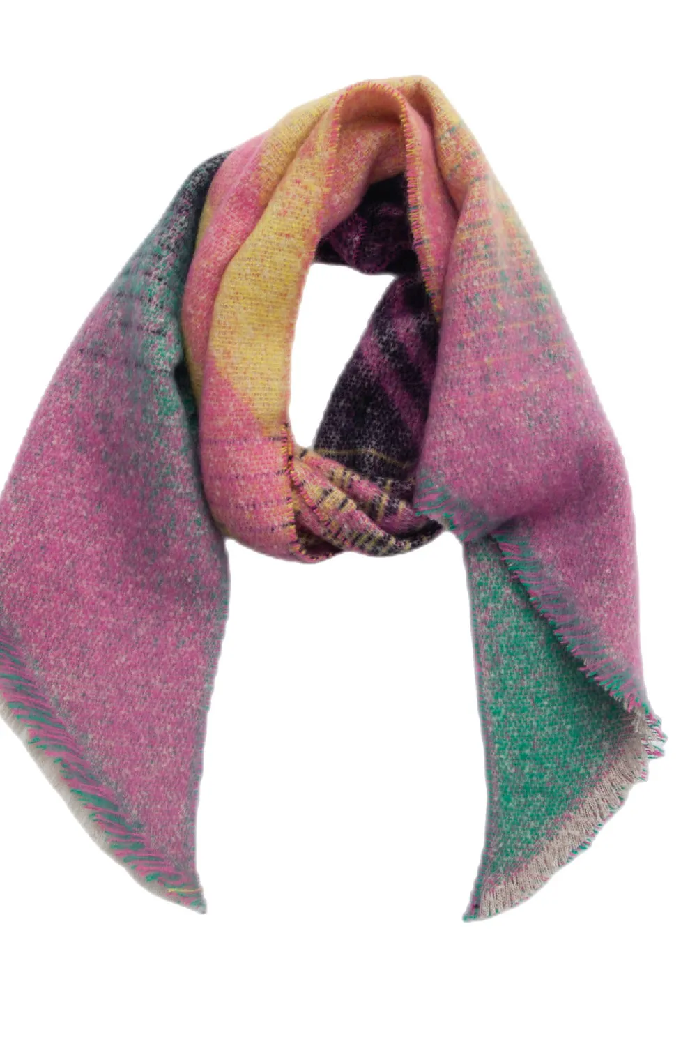 Edgy Raw Hem Scarf - Polyester Wrap for a Modern Look