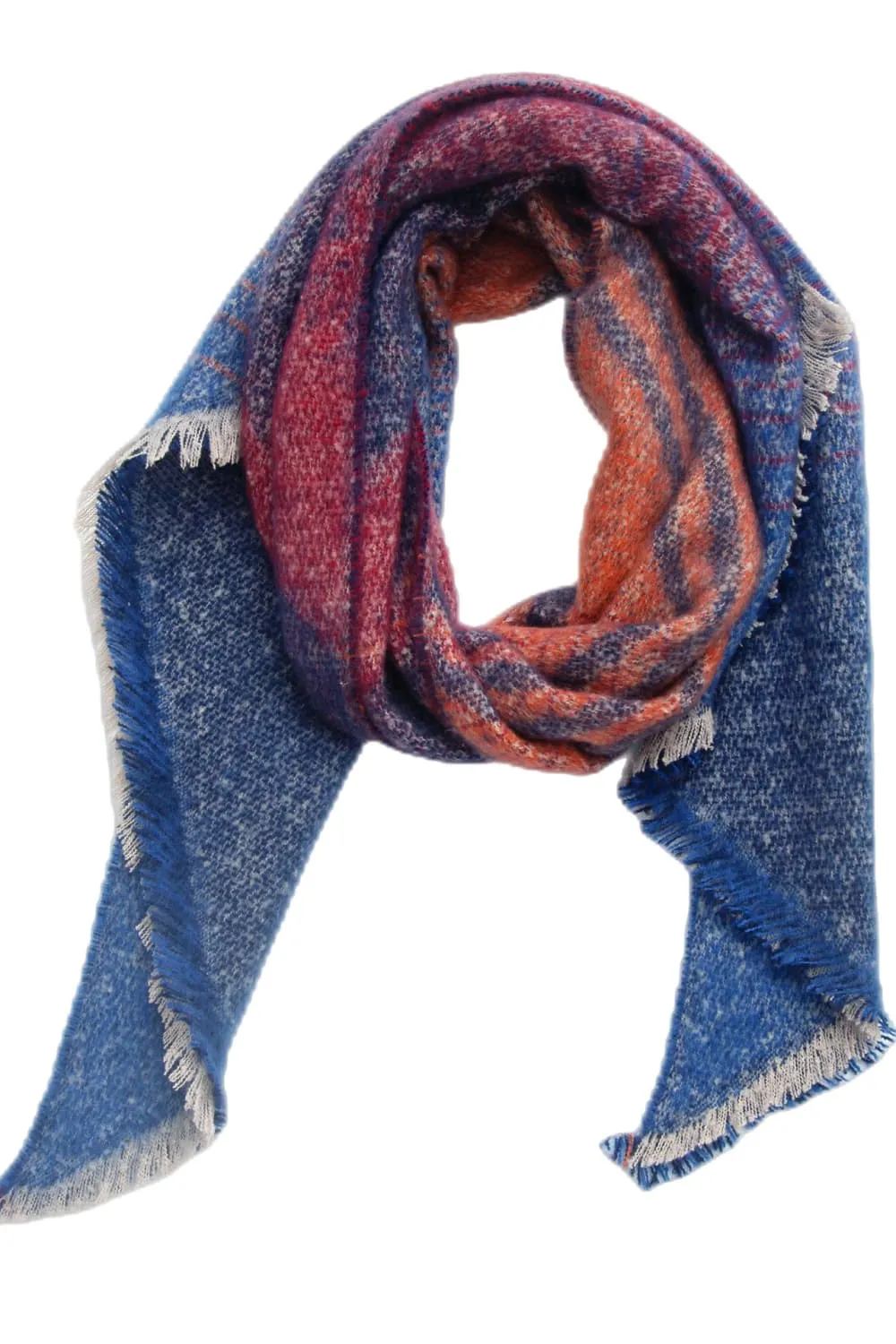 Edgy Raw Hem Scarf - Polyester Wrap for a Modern Look