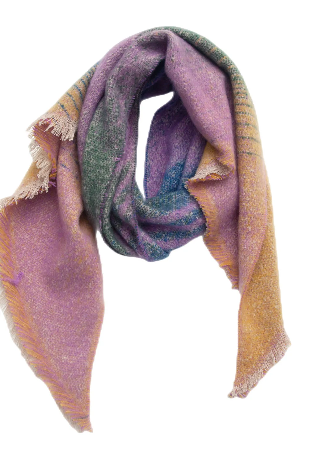 Edgy Raw Hem Scarf - Polyester Wrap for a Modern Look