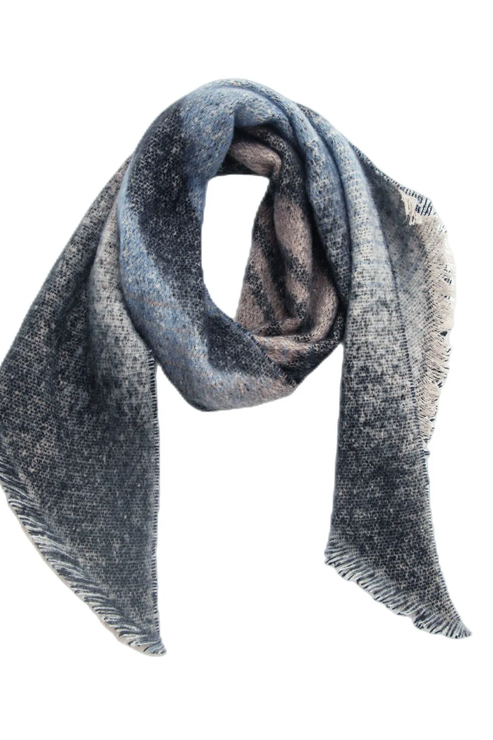 Edgy Raw Hem Scarf - Polyester Wrap for a Modern Look