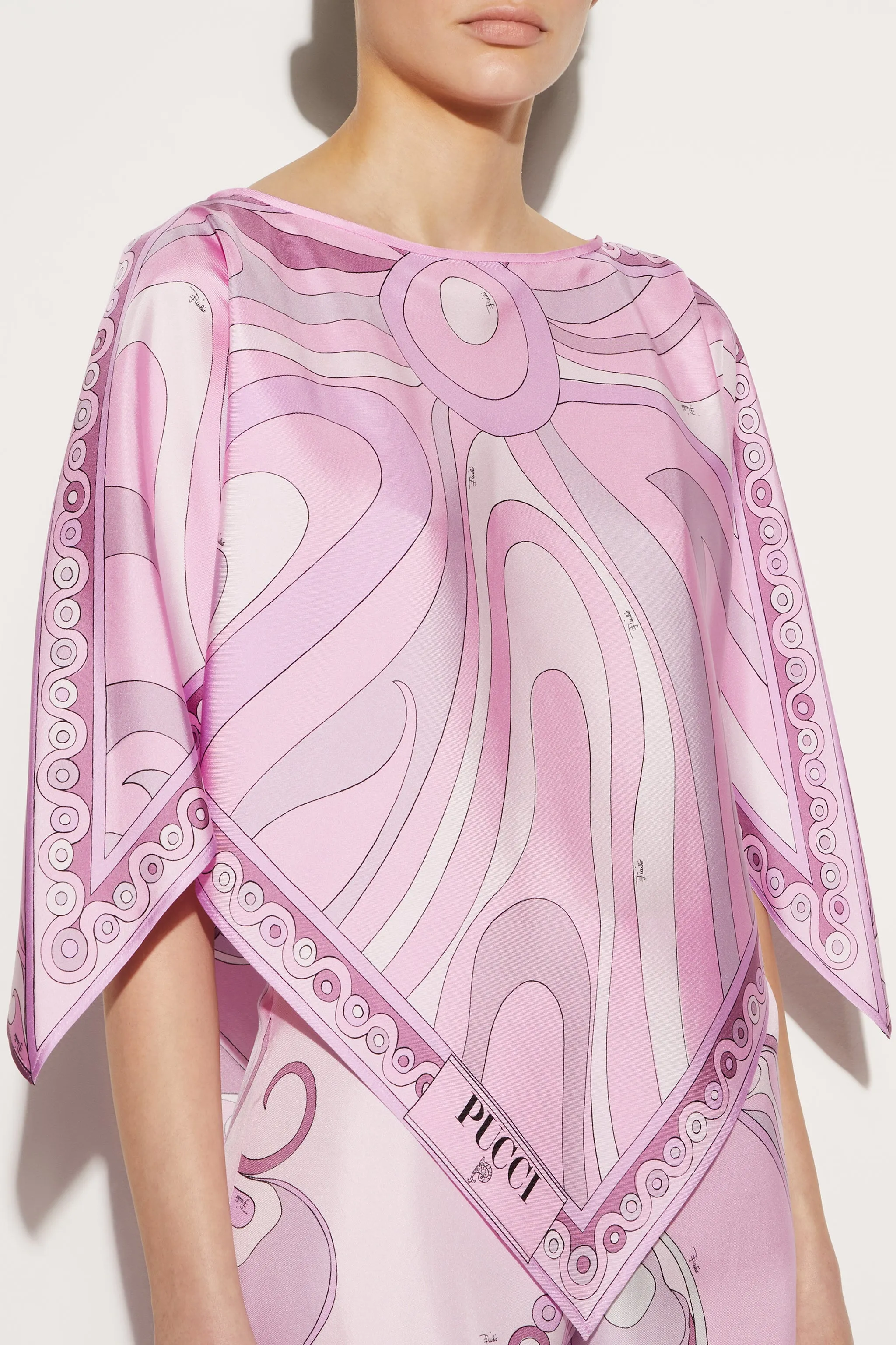 Marmo And Orchidee-Print Silk-Twill Top